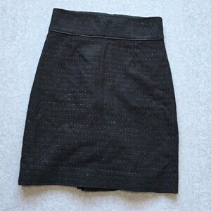 Antonio Melani Black Sparkle Tweed Pencil Skirt Women's Size 6 Knee Length